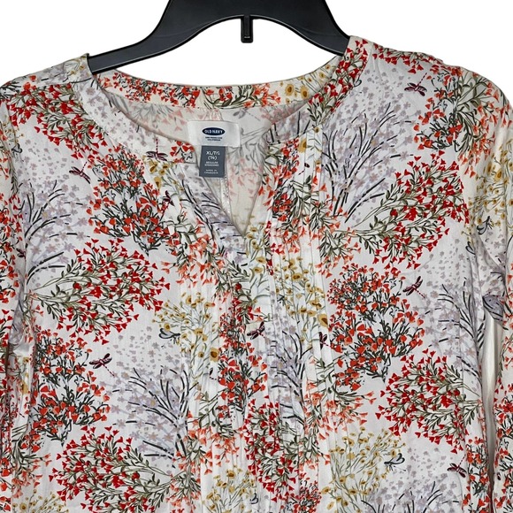 Old Navy Girl Size 14 Floral Dress Multicolor Longsleeve Nip Tuck Front Pullover - Picture 2 of 9